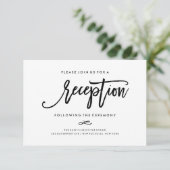 Chique met de hand beletterde receptie accommodati informatiekaartje (Staand voorkant)