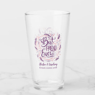 Chique met de hand geschreven Beste Vriendin Ever  Glas