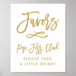 Chique met de hand geschreven gouden favorieten Po Poster