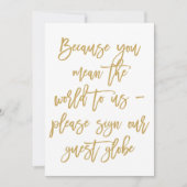 Chique met de hand geschreven gouden gast-globe bo kaart (Voorkant)