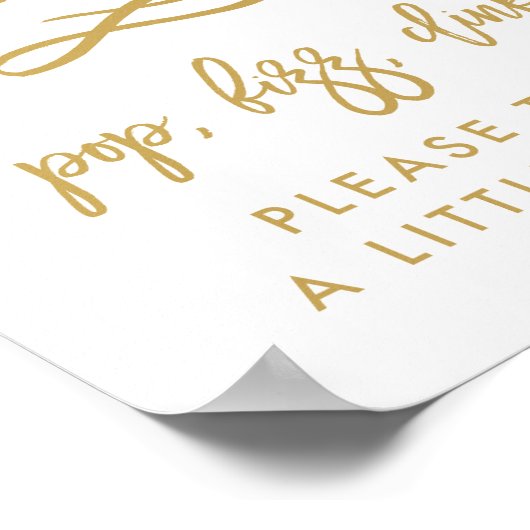 Chique met de hand geschreven gouden gunsten Pop,  Poster (Hoek)