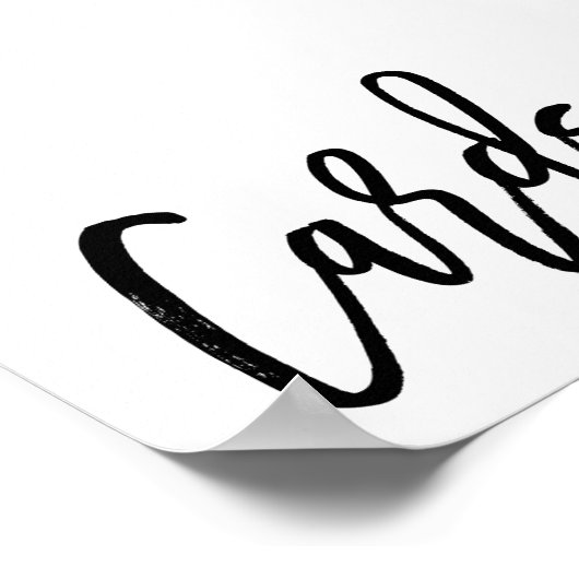 Chique met de hand geschreven huwelijkskaartposter poster (Hoek)