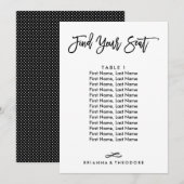 Chique met de hand geschreven individuele zitplaat kaart (Voorkant / Achterkant)