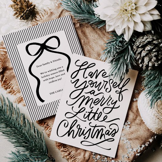Chique met de hand geschreven kerstkaart