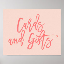 Chique met de hand geschreven koraal Cards and Gif Poster