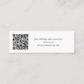 Chique met de hand geschreven QR-code kledinglabel Mini Visitekaartje (Achterkant)