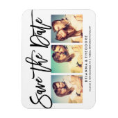 Chique met de hand geschreven save the date fotoco magneet (Verticaal)