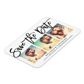 Chique met de hand geschreven save the date fotoco magneet (Linkerzijde)