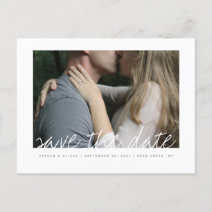 Chique met de hand geschreven Save the Date Uitnodiging Briefkaart