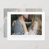 Chique met de hand geschreven Save the Date Uitnodiging Briefkaart (Voorkant / Achterkant)