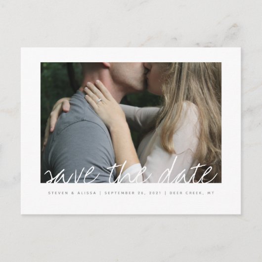 Chique met de hand geschreven Save the Date Uitnodiging Briefkaart (Voorkant)