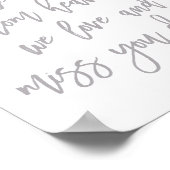 Chique met de hand geschreven trouwkaart voor verm poster (Hoek)