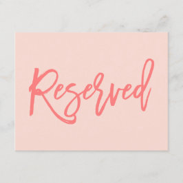 Chique met de hand geschreven wedding reservebord  kaart