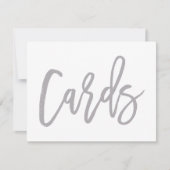 Chique met de hand geschreven zilveren trouwkaarte kaart (Voorkant)