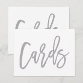 Chique met de hand geschreven zilveren trouwkaarte kaart (Voorkant / Achterkant)