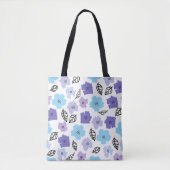 Chique met de hand getekend bloempatroon tote bag (Voorkant)