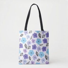 Chique met de hand getekend bloempatroon tote bag