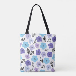 Chique met de hand getekend bloempatroon tote bag
