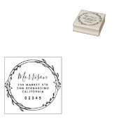 Chique met de hand getekende krans Script naam ret Rubberstempel (Gestempeld)