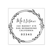 Chique met de hand getekende krans Script naam ret Rubberstempel (Afrduk)