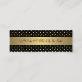 Chique Metaalachtig Goud met Stippen Mini Visitekaartje (Achterkant)