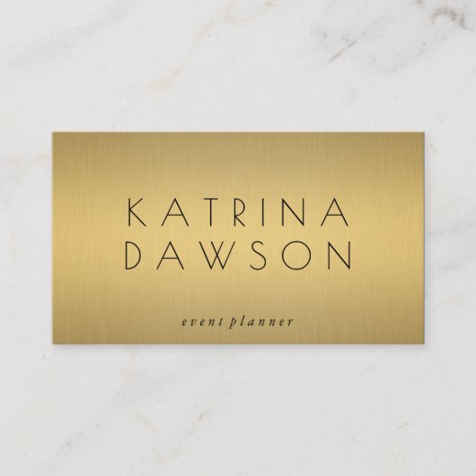 Chique Metaalachtig Goud Visitekaartje (Voorkant)
