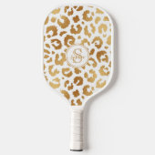 Chique metaalgoud met witte luipaardprint voor mei pickleball paddle (Achterkant)