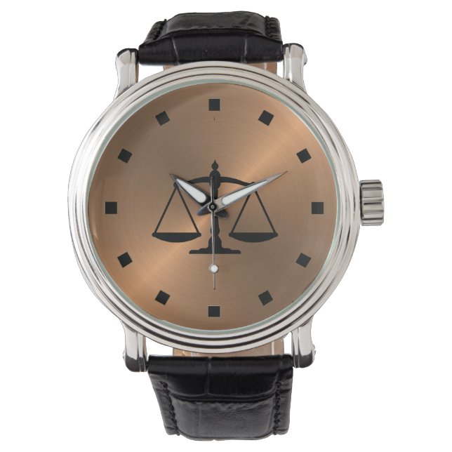 Chique metallic goud advocaat horloge (Voorkant)