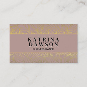 Chique Metallic Goud Blad Patroon Visitekaartje