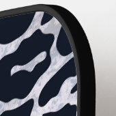 Chique Metallic Zilver Grijs Zwart Leopard Print Pickleball Paddle (Links Detail)