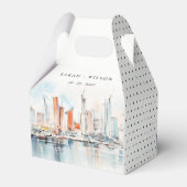 Chique Miami Florida Silhouette Watercolor Bruilof Bedankdoosjes (Achterkant)