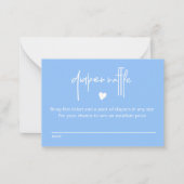 Chique Mid Blue Baby Jongen Douche Luier Raffle Notitiekaartje (Voorkant)