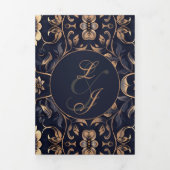 Chique middernacht gouden bruiloft drieluik uitnodiging (Cover)