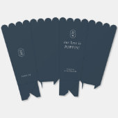 Chique Midnight Blue Monogram Popcorn Favor Box Bedankdoosjes (Ongevouwen)