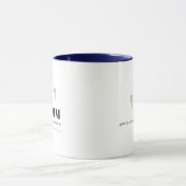 Chique Midnight Navy Botanische Varent Naam op Maa Mok (Midden)
