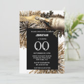 Chique mijlpaal verjaardag mousserende wijn vuurwe kaart (Staand voorkant)