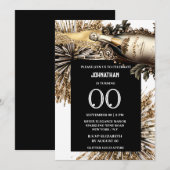 Chique mijlpaal verjaardag mousserende wijn vuurwe kaart (Voorkant / Achterkant)