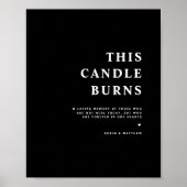 Chique, minimaal deze kaars brandt zwart bruiloft poster (Voorkant)