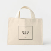 Chique minimaal Frans Zwart & Wit Bruidsmeisje Mini Tote Bag (Voorkant)
