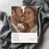 Chique Minimaal Modern Foto Monogram Huwelijk Save The Date