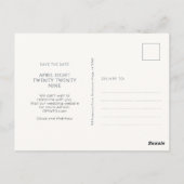 Chique Minimaal Monogram Huwelijk Bewaar de Datum Briefkaart (Achterkant)