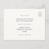 Chique Minimaal Monogram Huwelijk Bewaar de Datum Briefkaart (Voorkant)