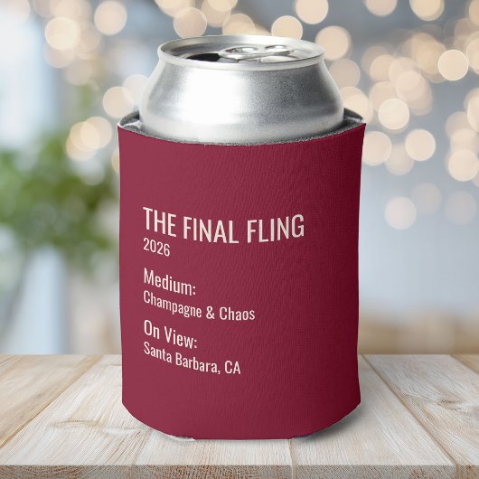 Chique Minimaal Museum Label Bruidsfeest Favorietj Blikjeskoeler