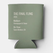 Chique Minimaal Museum Label Bruidsfeest Feest Fav Blikjeskoeler (Voorkant)