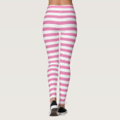 Chique minimaal roze en wit gestreept leggings (Achterkant)