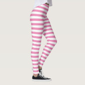 Chique minimaal roze en wit gestreept leggings (Rechts)
