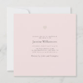 Chique minimaal roze foto baby shower kaart (Achterkant)