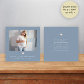 Chique minimaal schemerig blauw foto baby shower kaart