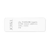 Chique minimaal zwart vrolijk kerst retour adres etiket (Voorkant)