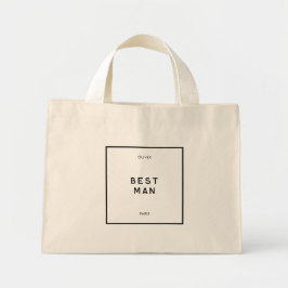 Chique Minimal Frans Zwart & Wit Beste Man Mini Tote Bag